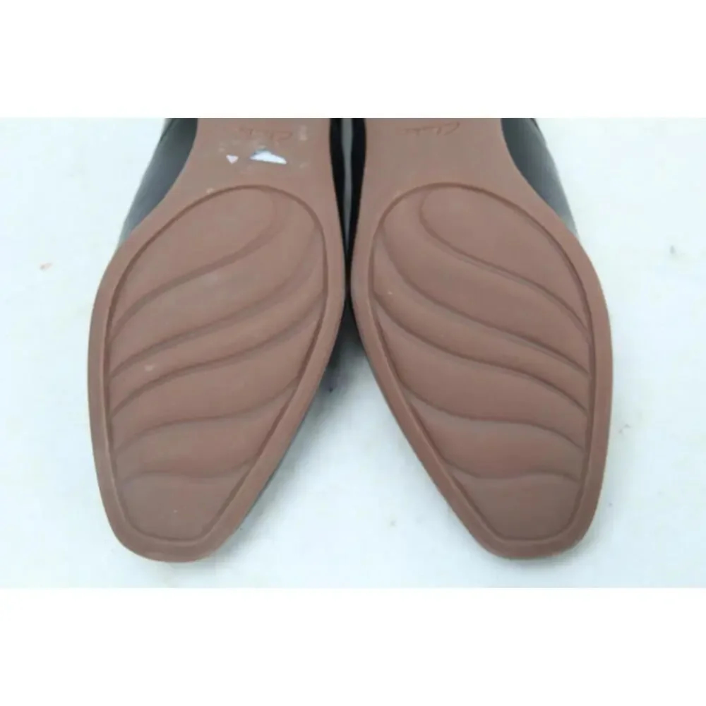 Clark's Collection Juliet Palm Slip-On Leather Flats Black Loafer Womens 10 M